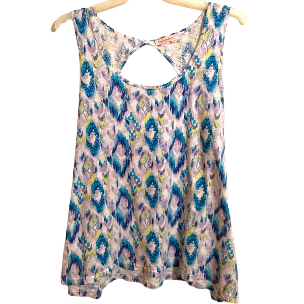 Fresh Produce tank top keyhole ikat print size 3X